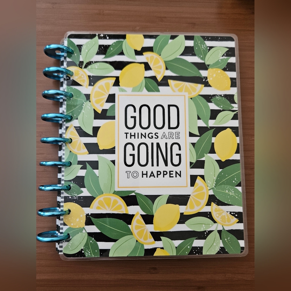 Happy Planner Notebook Standard Size + Metal Discs & 2 Folders | Lined & DotGrid